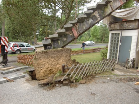 Treppe am Kran, Auentreppe, Treppe demontieren