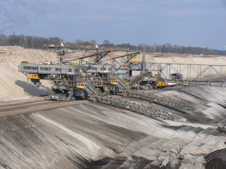 Tagebau, Abbau, Abbraum, Wolken, Horizon, Bagger, Eimerkettenbagger