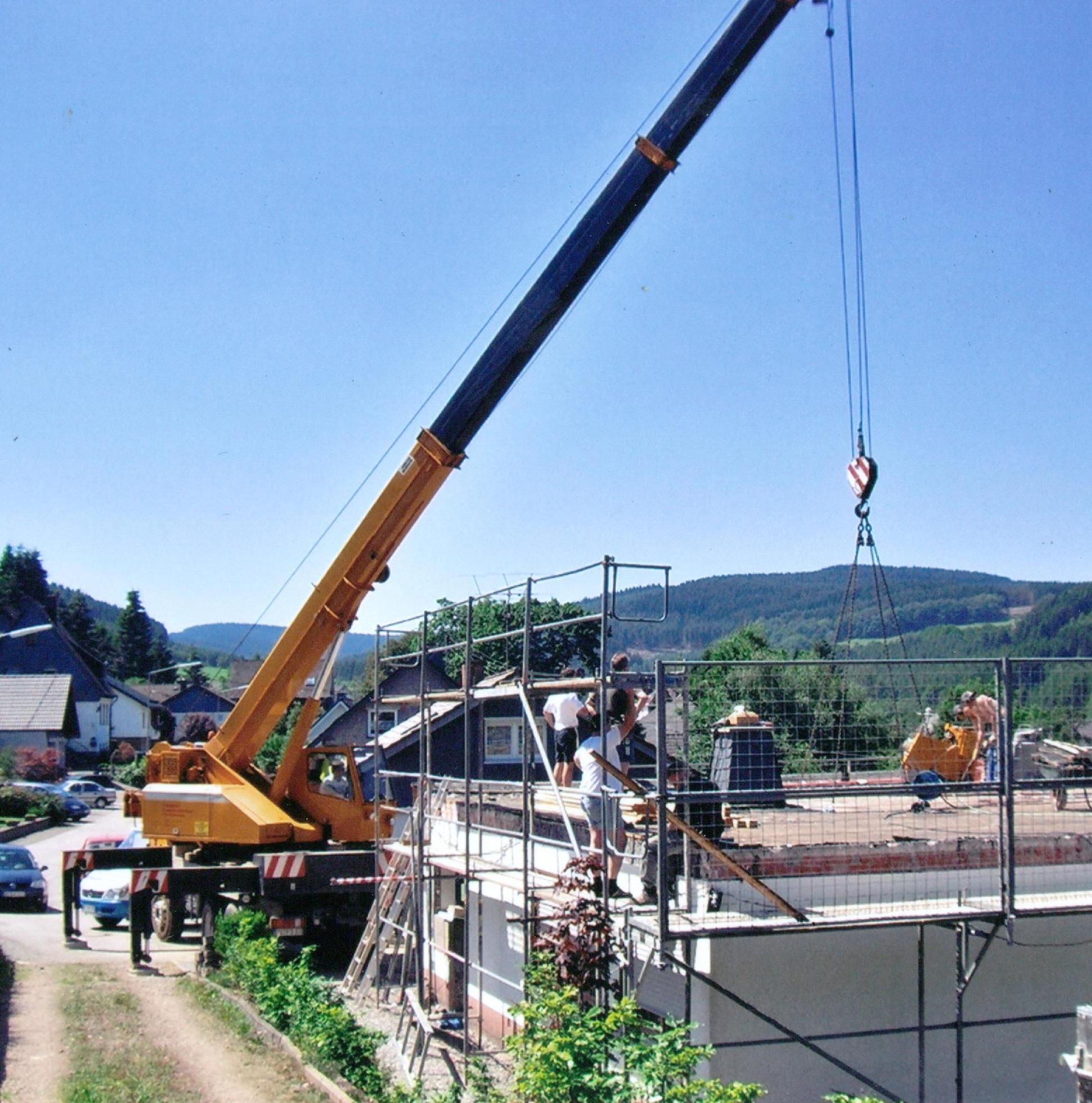 Betondecke, Kran, Umbau, Betonbearbeitung