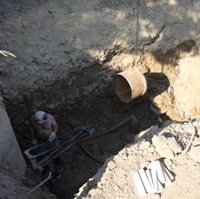 Graben, Erde, Beton, Boden, Baustelle