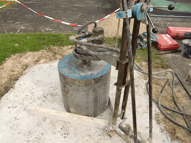 Kernbohrung, Kernbohrgert, hydraulisches Kernbohrgert, Beton bohren, Betonbohren