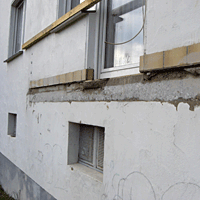 Balkon entfernen, Balkon absägen, Wandsägeschnitt bündig, Hausfront, 