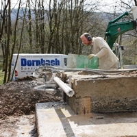 Person, wald, betonsäge, Betonsägen Person, wald, betonsäge, Betonsägen
