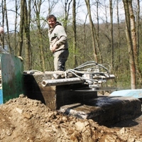 Person, Wald, Beton, sge, Betonsge